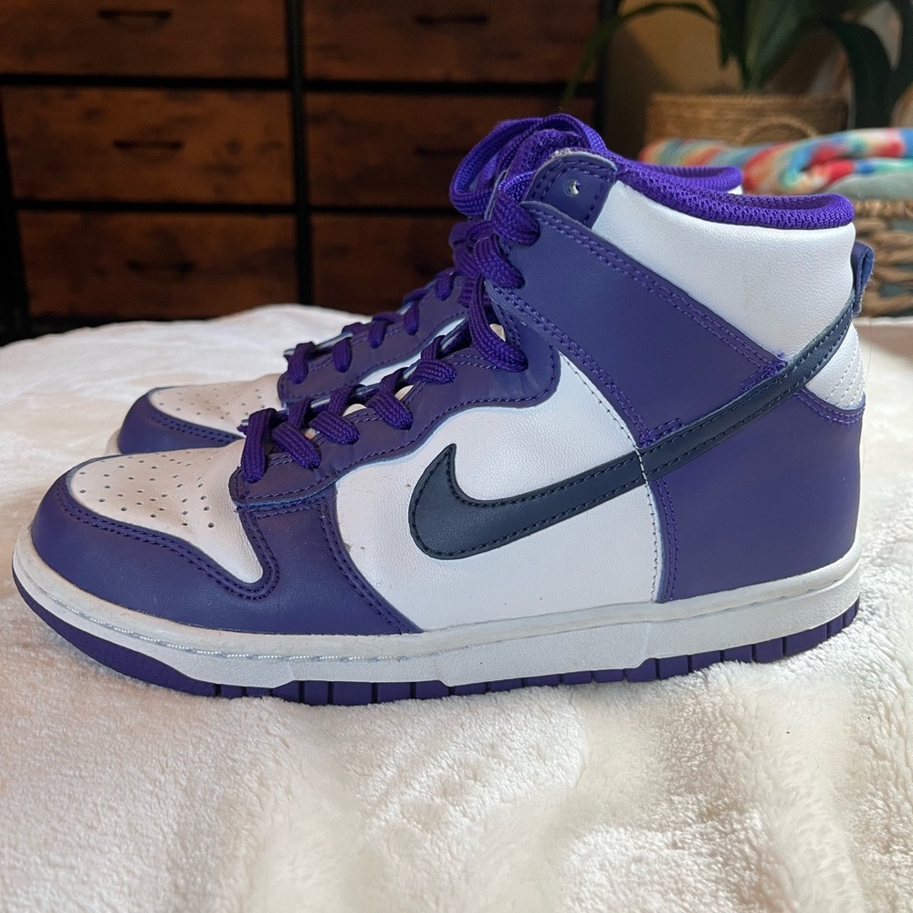 Purple nike high dunks
